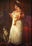 Raja Ravi Varma The Lady in the picture is Mahaprabha Thampuratti of Mavelikara, Sweden oil painting artist